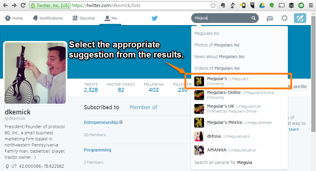 Twitter-Select-Search-Result