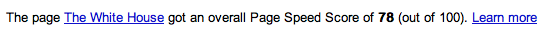 google page speed for whitehouse.gov