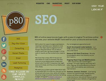 Website page about search engine optimization.