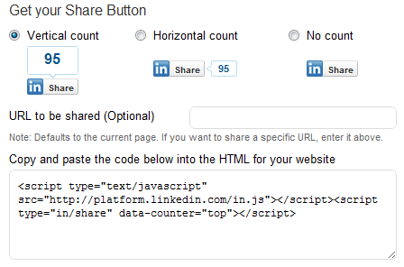 LinkedIn Share button Generator