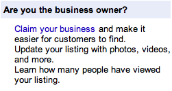 google maps claim your business