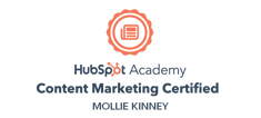 Content Marketing: :  HubSpot Academy Certification Badge
