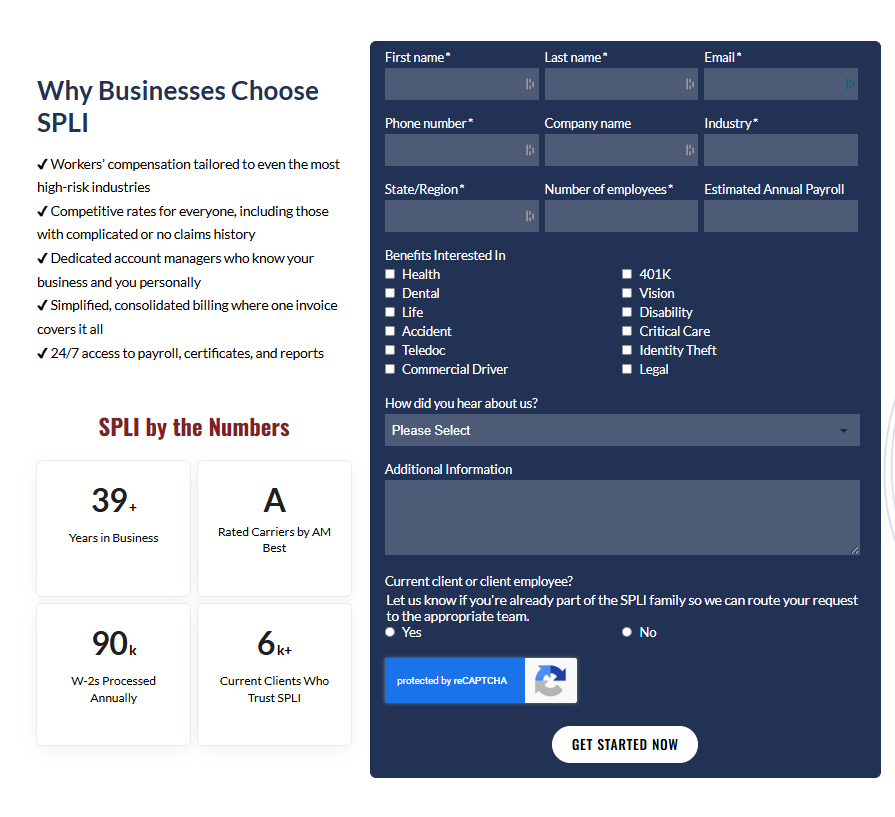 SPLI Landing page