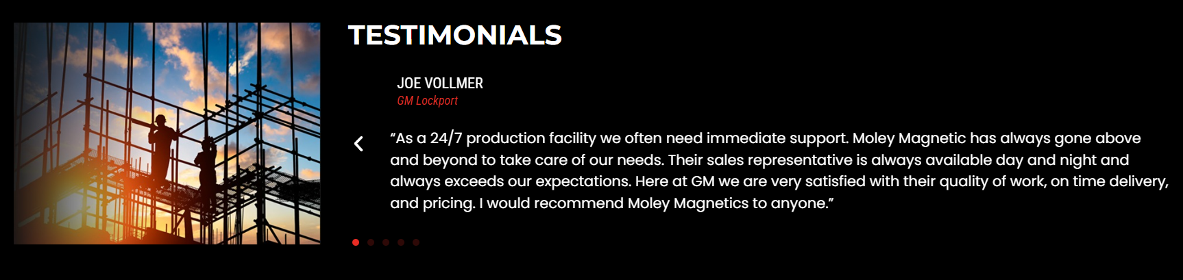 Testimonial from Moley Industries