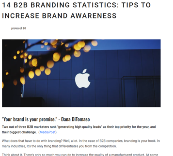 b2b branding article