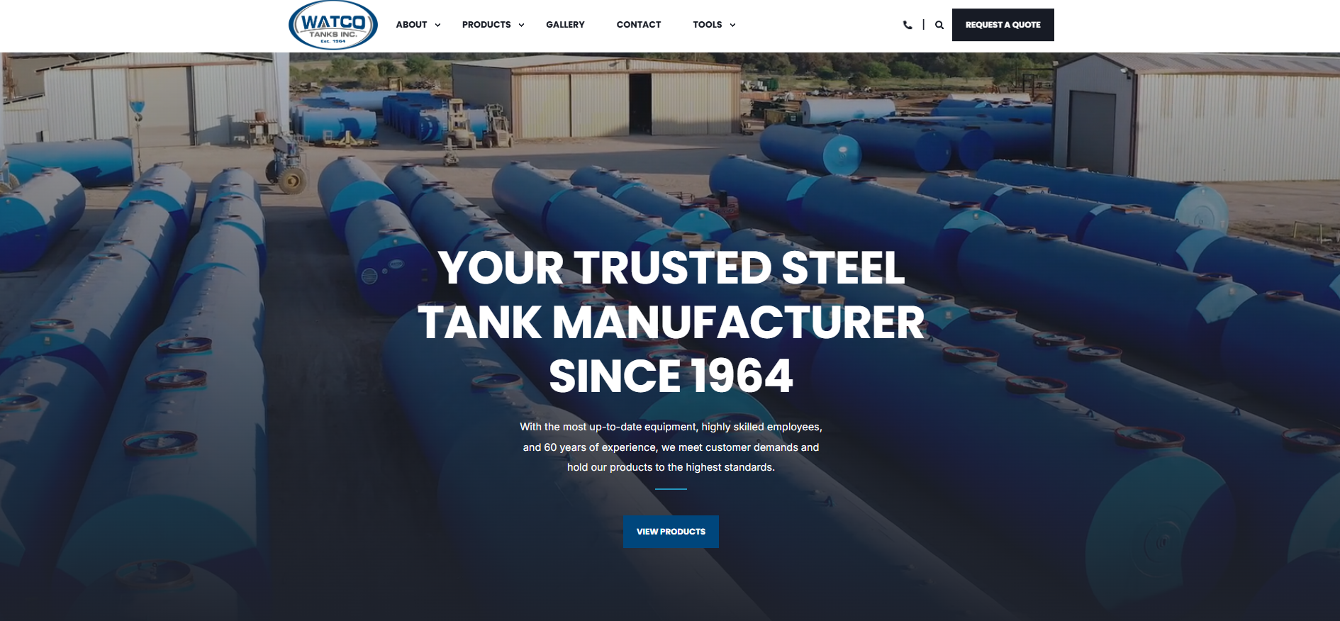 Watco Tanks Hero on homepage
