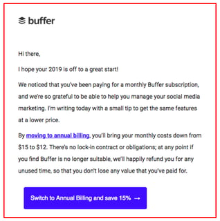 b2b email marketing example - good